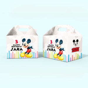 Mickey birthday Gable box | Luxury Favor box | Your own text | x12