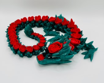 Ruby Red Rose Dragon (3D Printed)