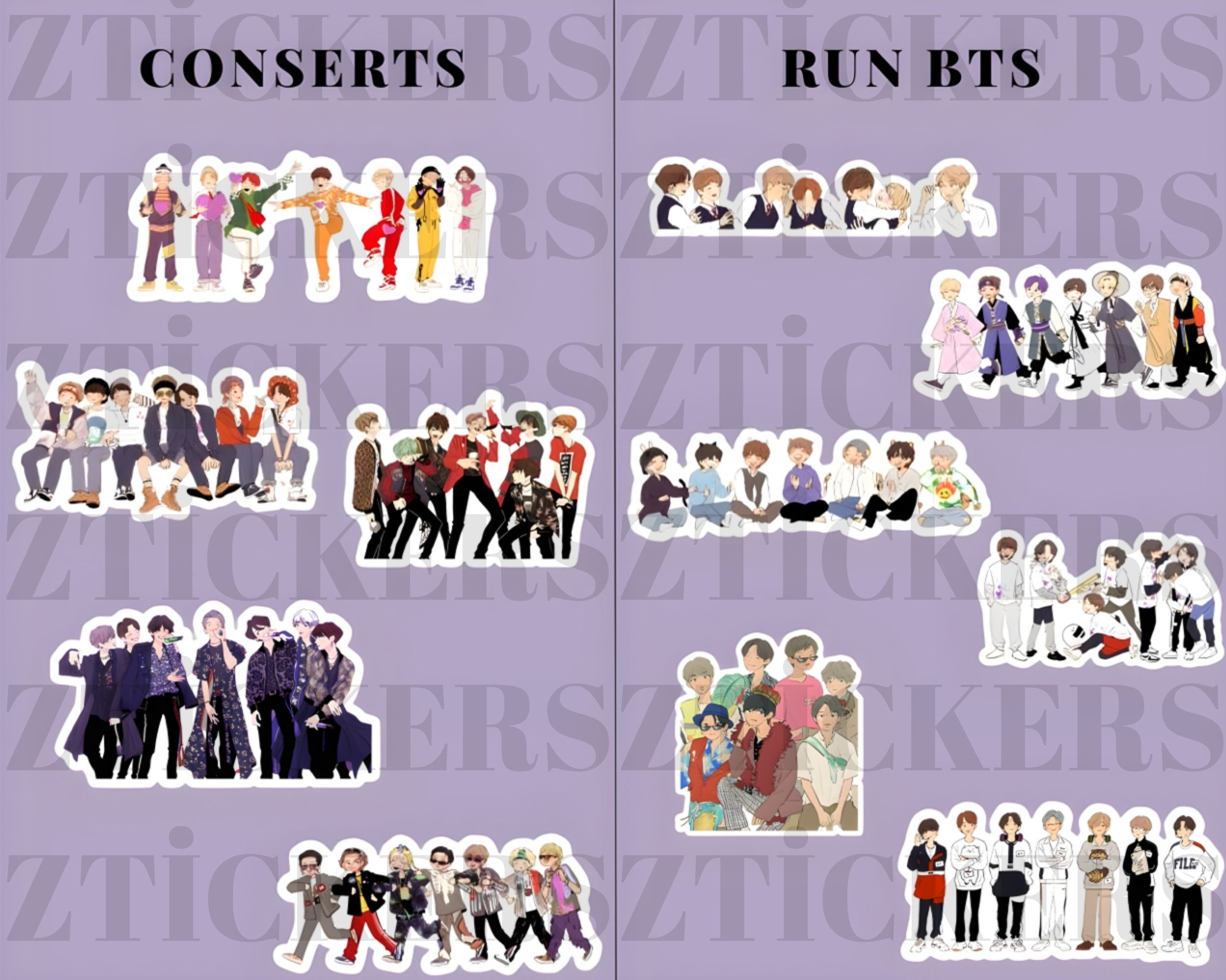 BTS Sticker Bts Sticker Set Bt21 Sticker Sticker - Etsy