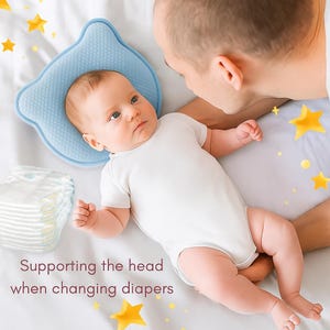 Bear-Shaped Changing Pad Head Support: Stroller & Car Seat Comfort Pillow
