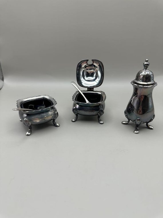 3 X Cruet Condiment Set by Mappin and Webb - Birmingham - Etsy