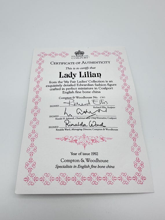 Coalport My Fair Ladies Collection “lady Lillian” Boxed With