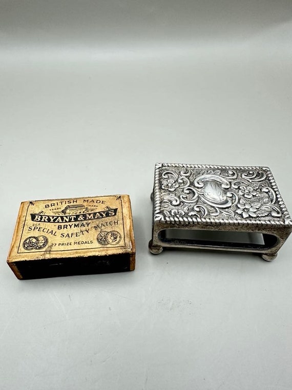 銀製　マッチボックス アンティーク　シルバー 銀製 マッチボックス アンティーク シルバー Old Matchbox label Japan