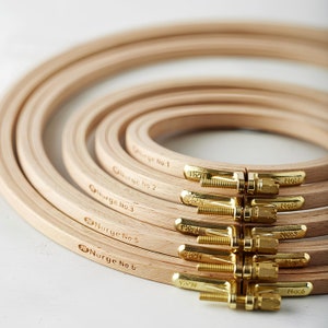 Nurge Wooden Embroidery Punch Needle Screw Hoop For Cross Stitch Punch Needle Hoop Wall Hanging Needlecraft Frames Needlework Hoop Sets