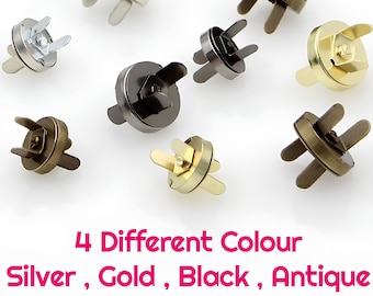 Magnetic snaps 18mm for handbag clasp button metal purse snap clause for making bag snap-in square base quick release snaps 4 colors