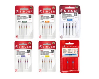 Singer Sewing Machine Needles 2020 For Fabrics Singer Assorted Universal Home Machine Needles 70/10, 80/12, 90/14, 100/16, 110/18, twin