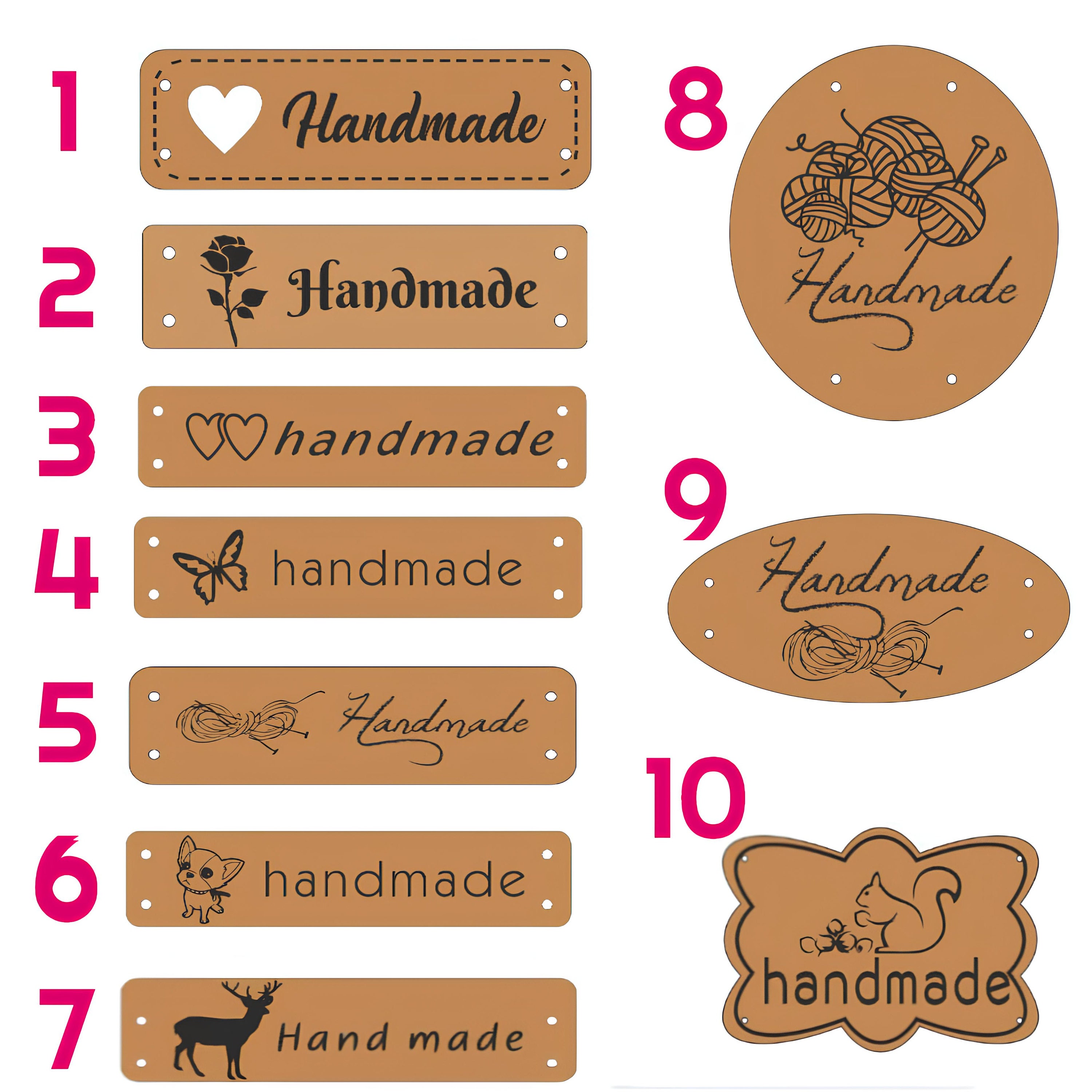 Leather Sewing Label for Handmade Knitting Tag for Handmade Item Faux ...