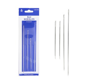 4 PCS Stainless Steel Wool Yarn Needle for Knitting Hand Sewing Needles for Kids Crafts And to Weave in Ends Easily Darning Needles 3 Size