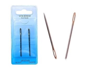 2 PCS Stainless Steel Wool Yarn Needle for Knitting Hand Sewing Needles for Kids Crafts And to Weave in Ends Easily Darning Needles 2 Size