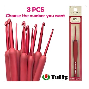 3 PCS Crochet hook set for amigurumi hooks tulip etimo red hook for crochet hook for beginners ergonomic crochet hook size g hook crochet