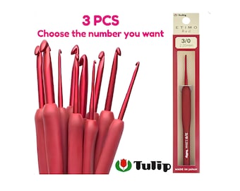 3 PCS Crochet hook set for amigurumi hooks tulip etimo red hook for crochet hook for beginners ergonomic crochet hook size g hook crochet