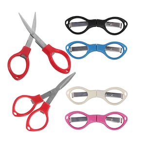 Portable Folding Scissors Glasses Shaped Anti Rust Sewing Cutter Shear for Travel Embroidery Folding scissors for Sewing kit Thread Cutting