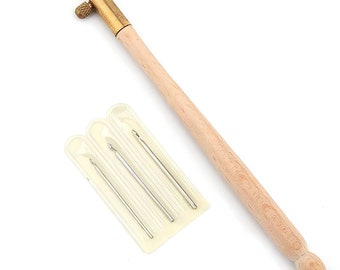 Wooden Punch Needle Set 3 Size Beginner Rug Hooking Punch Knitting Needle Tool For Adult Punch Needle Embroidery Kit Punch Adjustable Needle