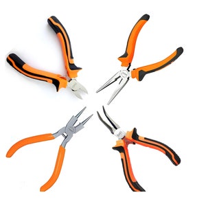 Jewelry Making Pliers Tool Sets Needle Nose Pliers Round Nose Plier Small Handmade Accessories Mini Locking Plier Bent Nose Pliers 12 Cm