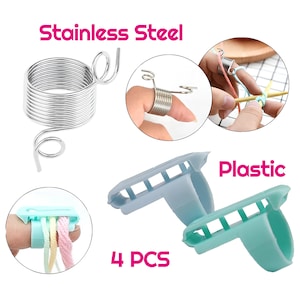 4 PCS Crochet and Knitting Yarn Tensioner Guide Ring Beginner Knitting Crocheting Gift Crochet Tension Regulator Tool Yarn Metal or plastic