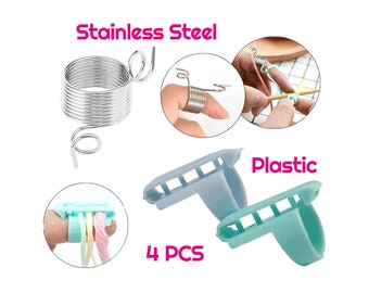 4 PCS Crochet and Knitting Yarn Tensioner Guide Ring Beginner Knitting Crocheting Gift Crochet Tension Regulator Tool Yarn Metal or plastic