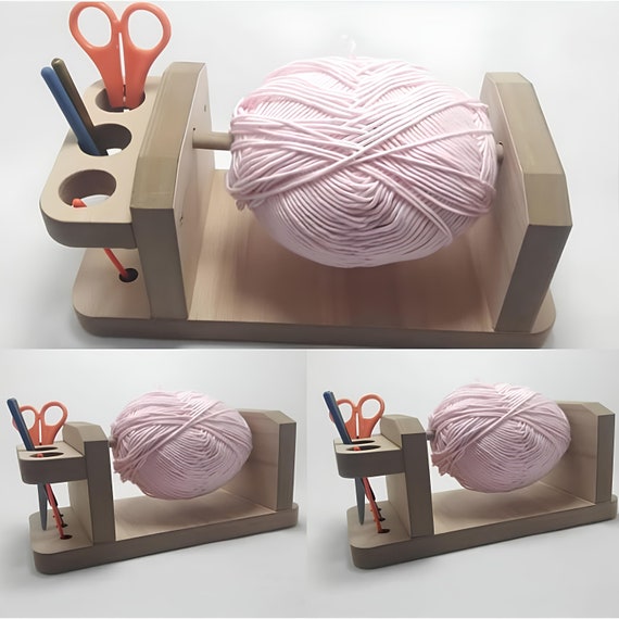 Porte-Pelote Double Magnétique En Bois - Dérouleur De Laine Pour Tricot & Crochet, Rotation Fluide - 10