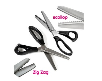 Stainless Steel Serrated Pinking Shear Tailor's Scissor Zig-zag Edge Scissor for fabric leather paper Stainless Steel Curly scallop scissors