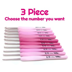 Set of 3 Crochet hook set for amigurumi hooks tulip etimo rose pink hook for crochet hook for beginners ergonomic crochet hook size g