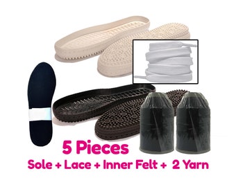 5 Stück Gummisohlen mit Löchern Für DIY Schuhsohlen Für Outdoor Häkelschuhe Sohlen Für DIY Hausschuhe Harte Sohlen zum Stricken von Spitze und Filz