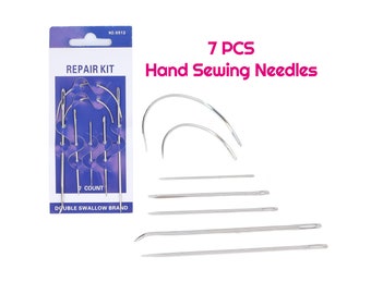 7 PCS Hand Sewing Needles for Upholstery Leather Rope Needle Set Knitting Needles DIY Leathercraft Sewing Tool Accessory Canvas, Carpet