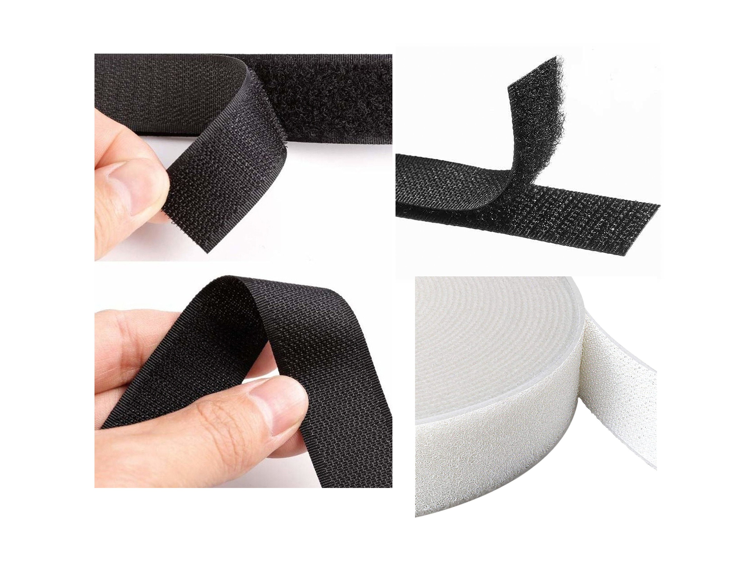 Black & White Velco Sew On Hook & Loop Sticht On Back Nylon Fabric Fastener  50cm