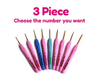Set Of 3 Crochet hook set for amigurumi hooks shuma pink hook for crochet hook for beginners ergonomic crochet hook size g hook crochet