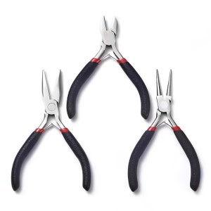 3 PCS Of Jewelry Pliers Tool Set Jewelry Making Tools Sets Side Cutter Pliers Needle Nose Pliers Round Nose Plier Small Handmade Accessories