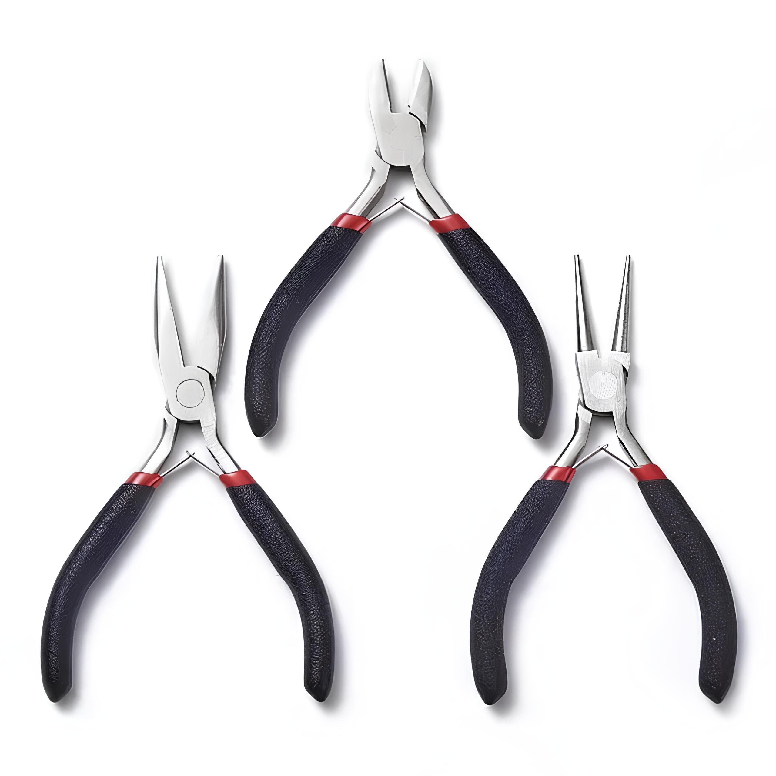 Jewelry Needle Nose Pliers, 150mm Long Chain Nose Pliers, Metal With Rubber  Handles, Basic Tool for Crafts & Jewelry Making, Silver and Red 