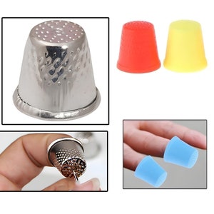  EXCEART 1 Set Finger Cap Knitting Finger Protector Thimble  Finger Quilting Accessories Finger Thimble Protector Finger Sleeves Fingers  Tips Guard Fingertip Protectors Leather Sewing Thumb