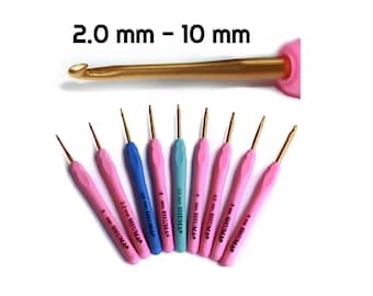 Crochet hook set for amigurumi hooks shuma pink hook for crochet hook for beginners ergonomic crochet hook size g hook crochet