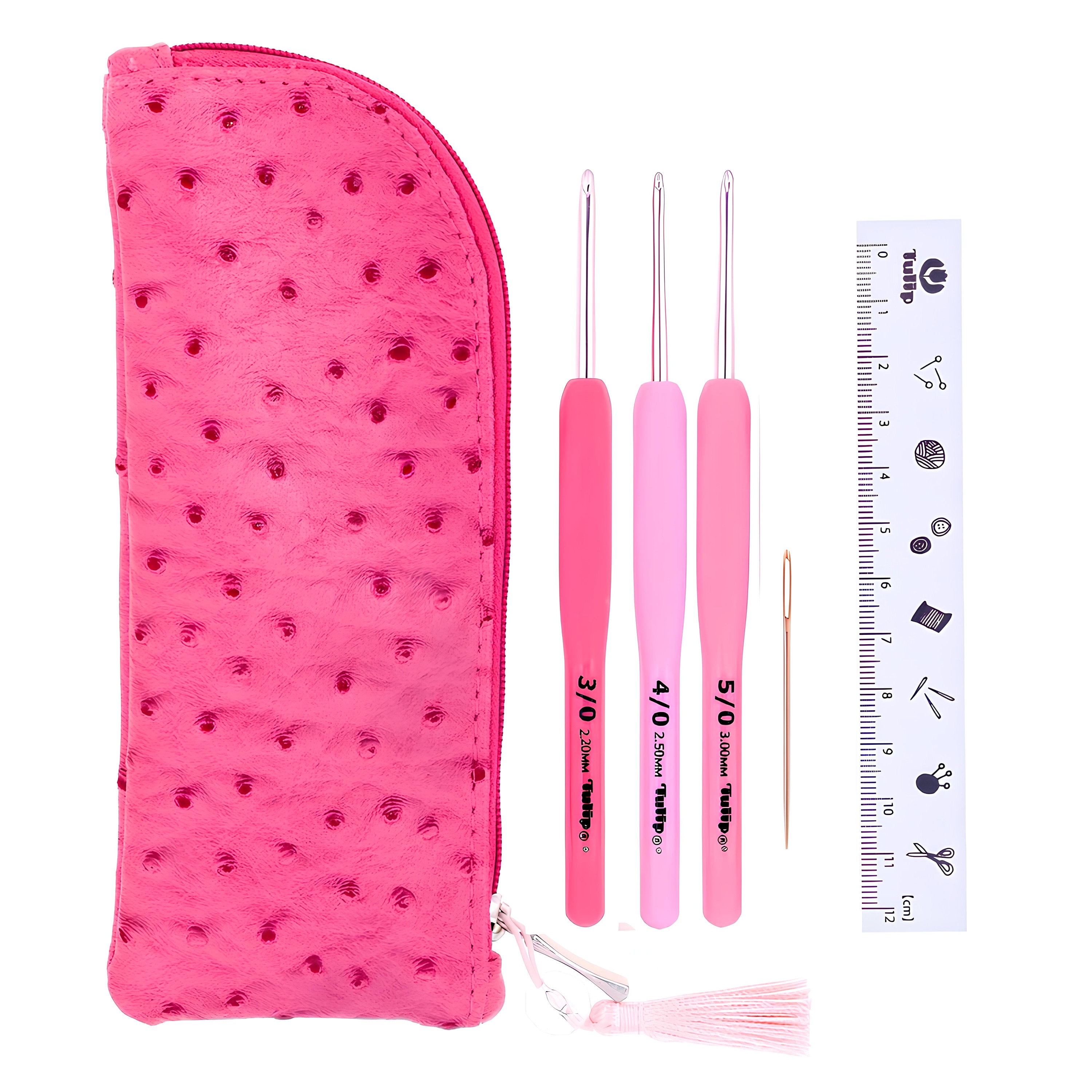 Tulip Etimo Rose Crochet Hooks Set in Small Case With Ruler and Yarn  Needle, Perfect Gift for Crocheters, 4/0, 5/0, 6/0 2.5, 3.0, 3.5mm, 
