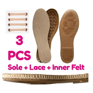 3 PCS Soles With Holes For DIY Shoes Soles For Outdoor Crochet Shoes Soles For Diy Slippers Hard Soles For Knitting Mens Or Womens With Lace