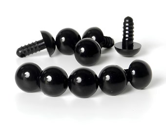 100 piezas de ojos de seguridad negros para amigurumi, ojos de seguridad para crochet, ojos de animales, ojos de crochet para amigurumi, ojos negros para tejer amigurumi
