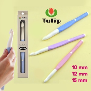 Set of 3 Crochet Hook Set For Amigurumi Hooks Tulip Etimo Grand Hook For Beginners Ergonomic Crochet Hook Size 10mm 12mm 15mm Crochet Hook