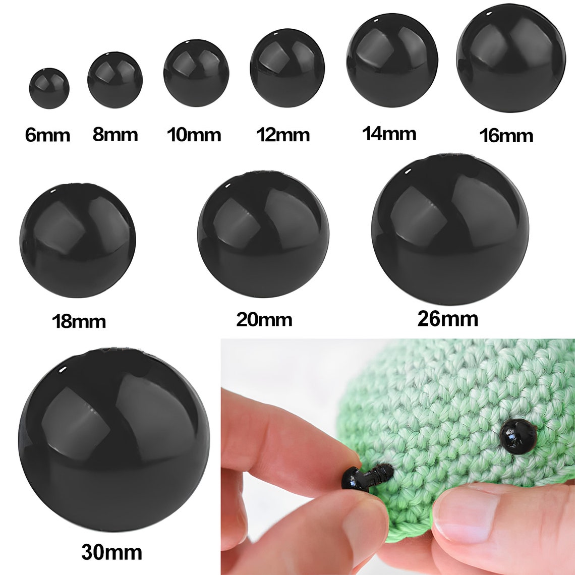 Safety Eyes for Amigurumi Safety Eyes for Crochet Animal Eyes Etsy