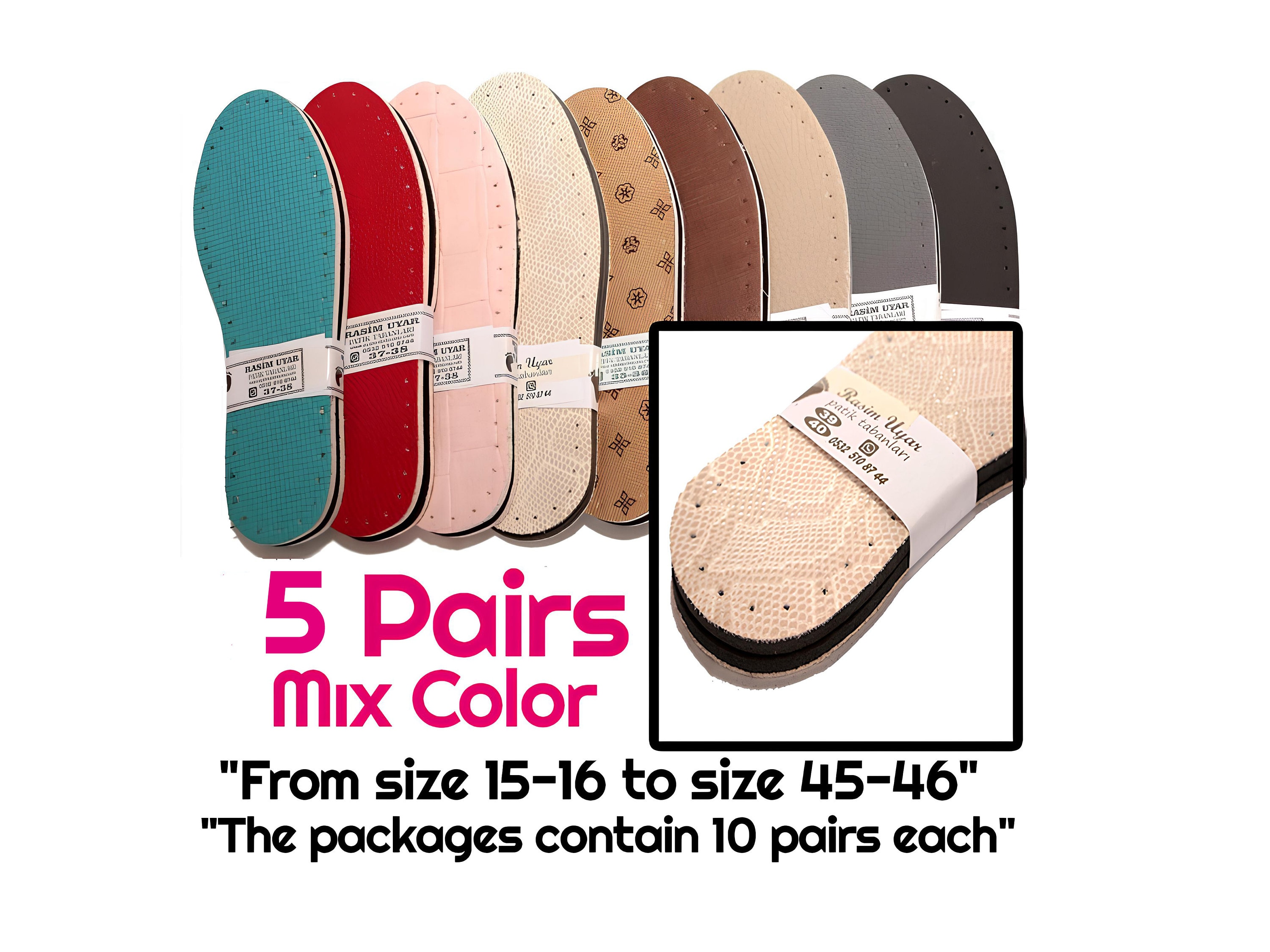 2-layer shoe soles for crochet EVA leather rubber soles for baby booties sole for shoe making supplies for women's shoes sole crochet