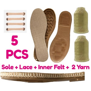 5 PCS Soles With Holes For DIY Shoes Soles For Outdoor Crochet Shoes Soles For Diy Slippers Hard Soles For Knitting Mens Or Womens With Lace