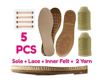 5 STÜCK Sohlen mit Löchern für DIY-Schuhsohlen für Outdoor-Häkelschuhsohlen für DIY-Hausschuhe, harte Sohlen zum Stricken von Herren oder Damen mit Spitze