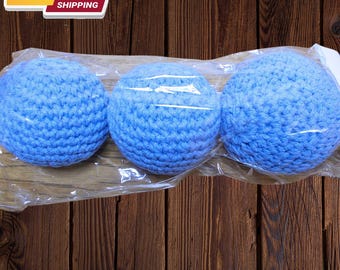 Eco-Friendly Cotton Dryer Balls - Set of 3 for Faster, Gentler Drying and Softer Laundry