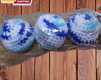 Natural Cotton Dryer Balls - Set of 3 Eco-Friendly Reusable Laundry Balls for Soft, Fluffy Clothes & Reduced Drying Time