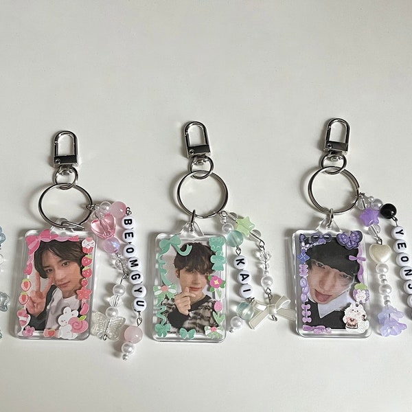 Portachiavi con foto Kpop TXT Soobin Yeonjun Beomgyu Taehyun Hueningkai
