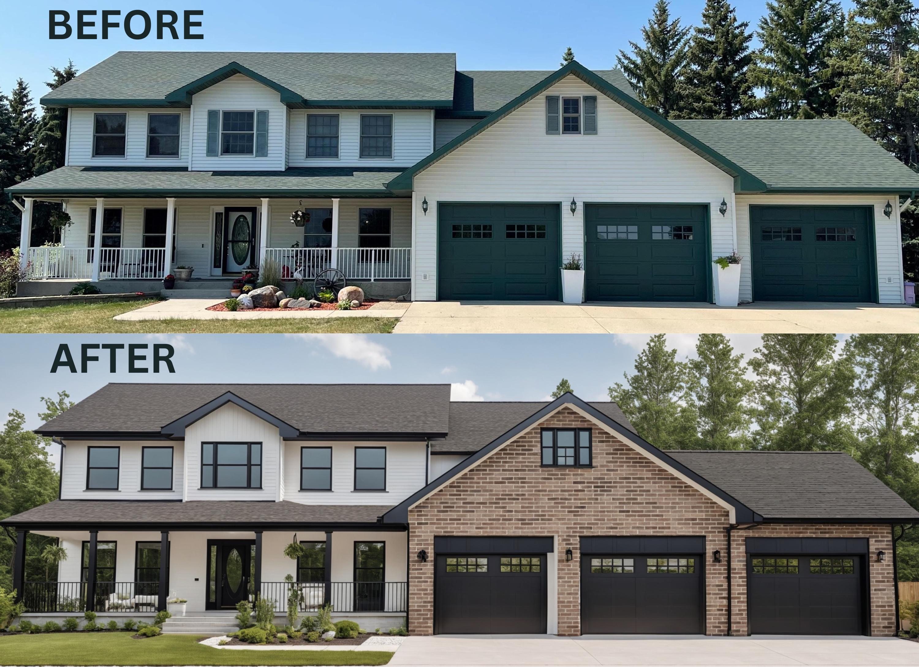 House Design Rendering Visualization Exterior Home Design Rendering: Digital Renovation Visualization - Etsy