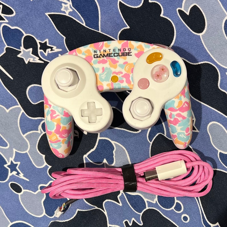 Custom Multicamo Gamecube Controller Modded for Smash Bros New T3