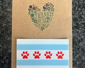 Chicago Dog Paws Flag Sticker