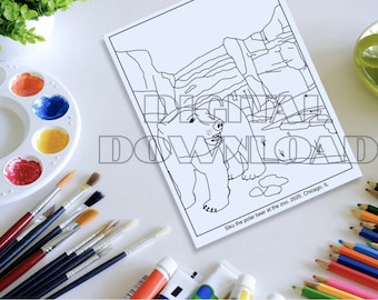 Polar Bear Coloring Page • Siku Illustration, Kids & Adults (Digital Download)