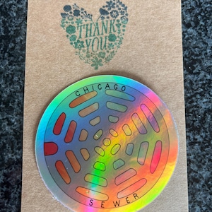 Chicago Sewer Pride Rainbow Manhole Cover Sticker