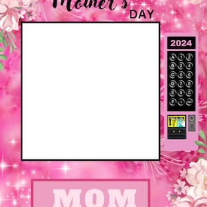 Mother&#39;s Day Vending Machine Template, Canva Template PNG, Editable