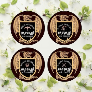 Fourth Wing Coaster | Iron Flame | Onyx Storm | The Empyrean | Rebecca Yarros | Basgiath War College | Riders Quadrant | Desk Accessories