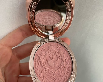 Maquillage rose poudré, FlowerKnows Beauty, design coquette délicat, cadeaux pour fillettes pour elle, compact rose pour fard à joues parfait pour un usage quotidien